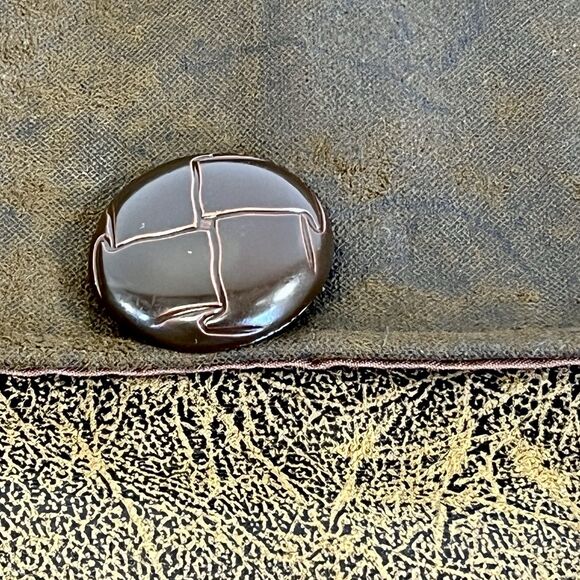 2 HiEnd Accents Lodge King Pillow Shams Rustic Cabin Faux Leather Suede. Button - Picture 5 of 11